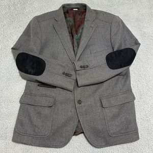 Ibiza‎ Pagano Men’s 100% Gray Wool Blazer Black Armpatch Size 46 R With Flaws